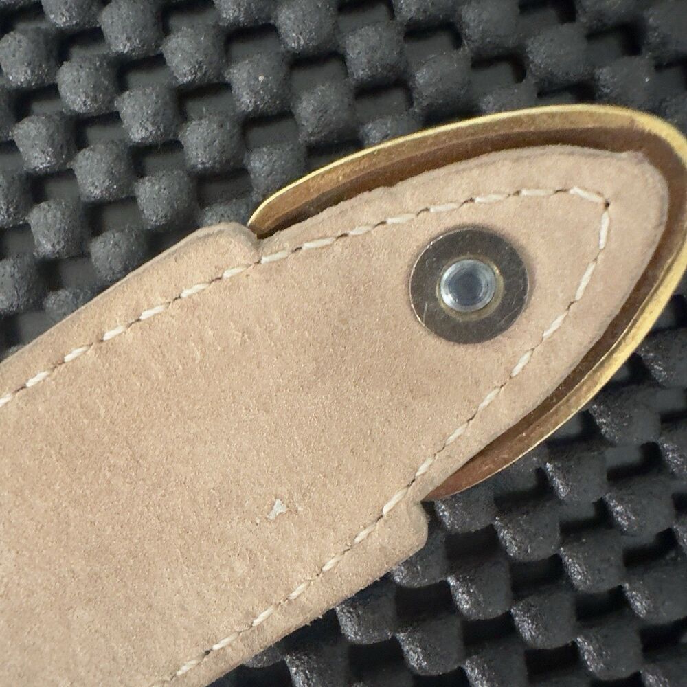 Vintage 1992 Leather Rock Inc 8214 Cream  Leather Raffia Beaded Belt S USA - Picture 7 of 14